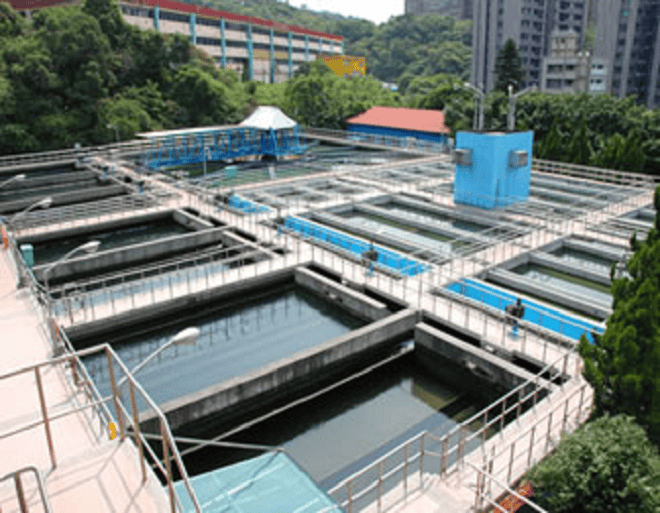 写真：台湾新山浄水場の水処理プラントシステム